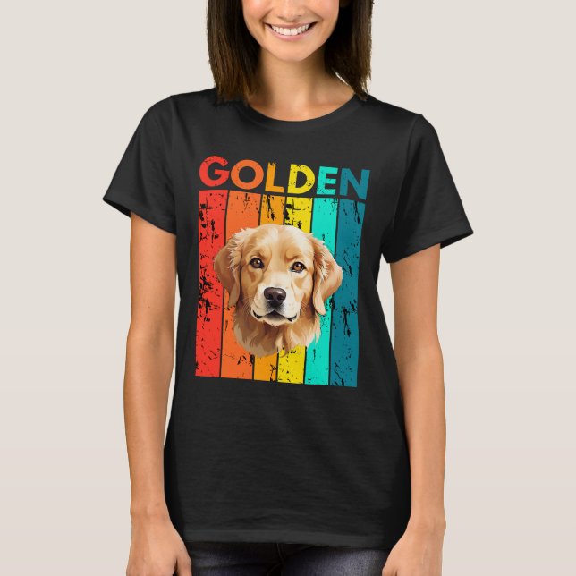 Vibrant Golden Retriever Retro Design T-Shirt (Vorderseite)