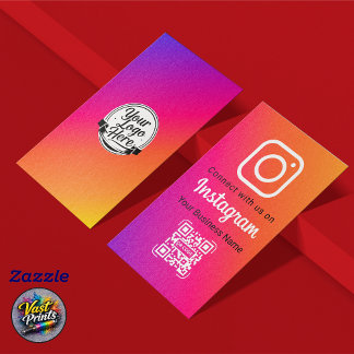 Vibrant Gradient Instagram QR Code Social Media Visitenkarte