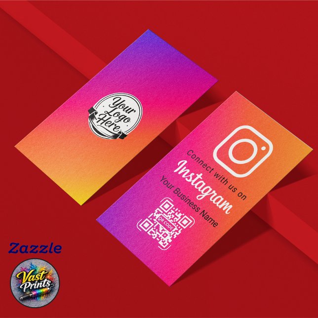 Vibrant Gradient Instagram QR Code Social Media Visitenkarte (Vibrant Gradient Instagram QR Code Social Media Business Card)