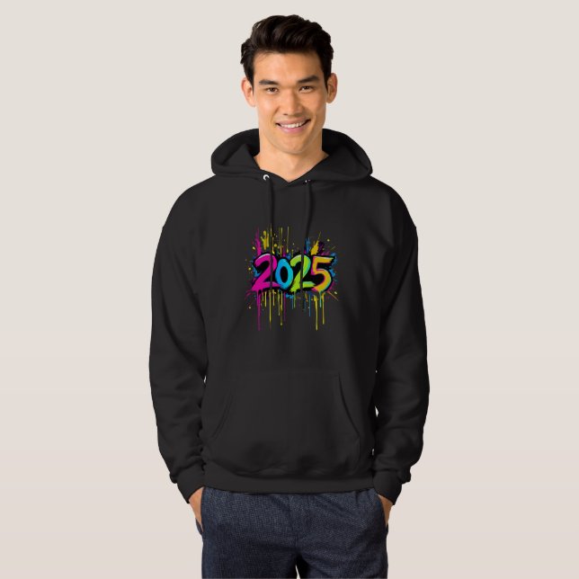 Vibrant Graffiti 2025 Splash Art Hoodie (Vorne ganz)