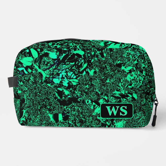 Vibrant Green Monogram Toiletry Bag Waschbeutel (Vorderseite)
