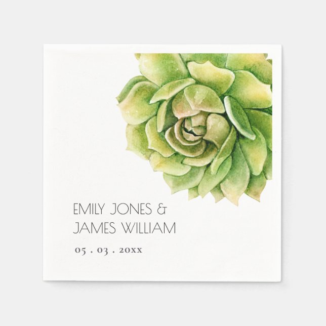 VIBRANT GREEN WATERCOLOR ERFOLGREICH PERSONALISIER SERVIETTE (Vorderseite)