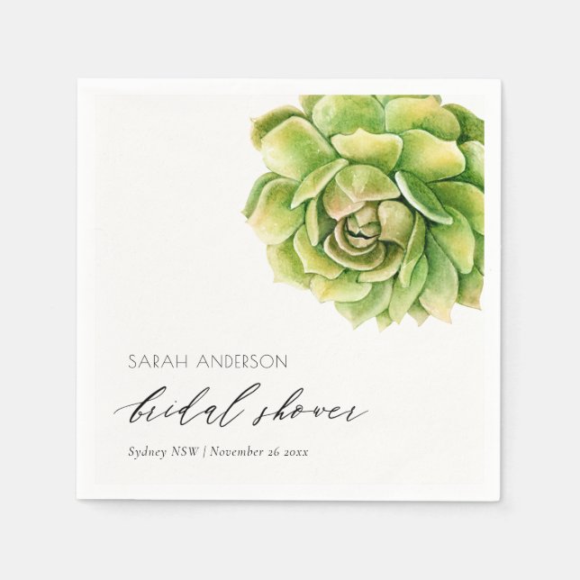 VIBRANT GREEN WATERCOLOR ERFOLGREICHES BRAUTPARTY SERVIETTE (Vorderseite)