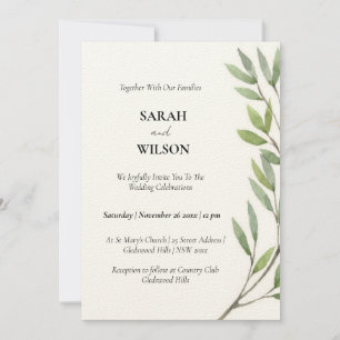 VIBRANT GREEN WATERCOLOR FERN FOLIAGE EINLADUNG