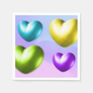 Vibrant Hearts Napkins Serviette