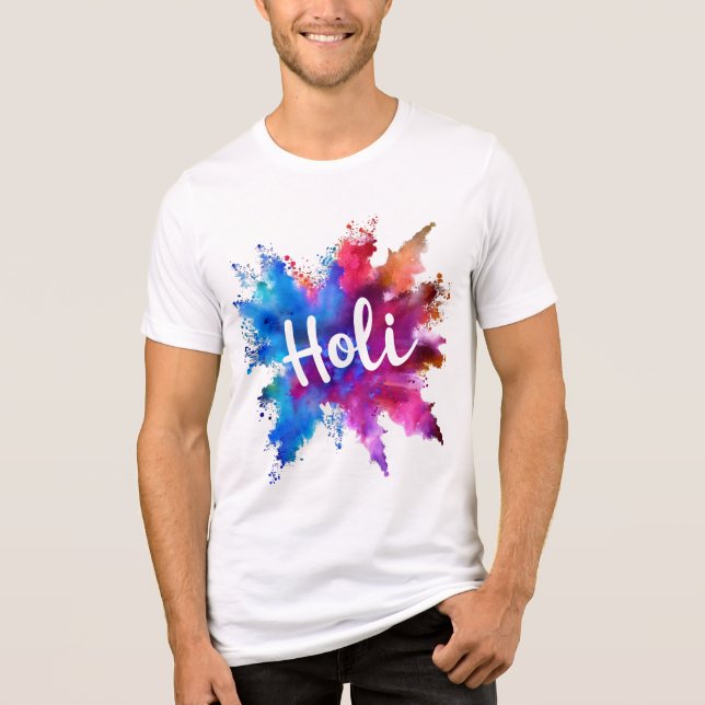 Vibrant Holi Splash Graphic Tee (Vorderseite)