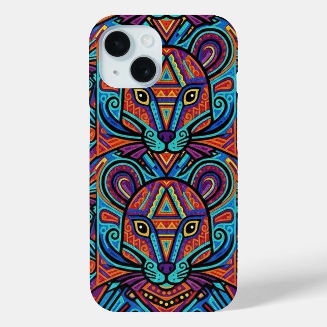 Vibrant Huichol Animal Spirit Phone Case (Rückseite)