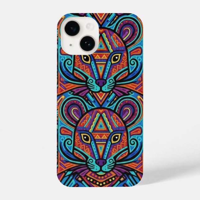 Vibrant Huichol Animal Spirit Phone Case iPhone Hülle (Rückseite)