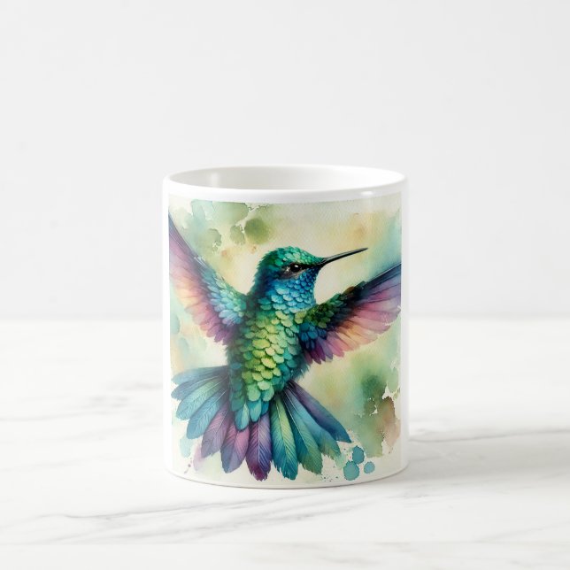 Vibrant Hummingbird 240824AREF124 - Watercolor Kaffeetasse (Mittel)