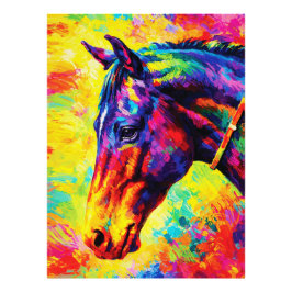 Vibrant Impasto Horse Portrait Colorful Wild Fotodruck
