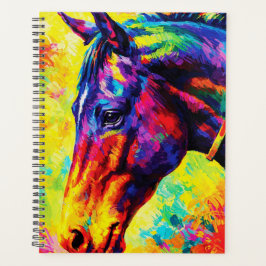 Vibrant Impasto Horse Portrait Colorful Wild Planer