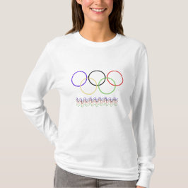Vibrant Interlocking Rings & Wavy Lines Sportswear T-Shirt