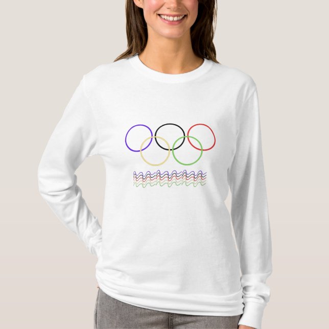 Vibrant Interlocking Rings & Wavy Lines Sportswear T-Shirt (Vorderseite)