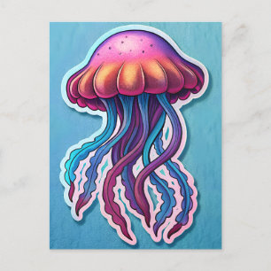 Vibrant JellyFish Postkarte