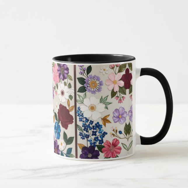 Vibrant Jewel-Toned Floral Symphony Tasse (Rechts)