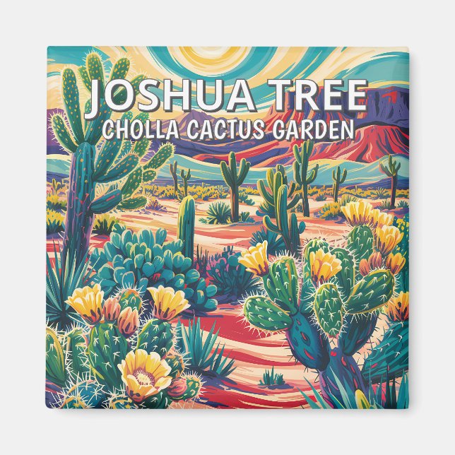 Vibrant Joshua Tree National Park Cactus Custom Magnet (Vorne)
