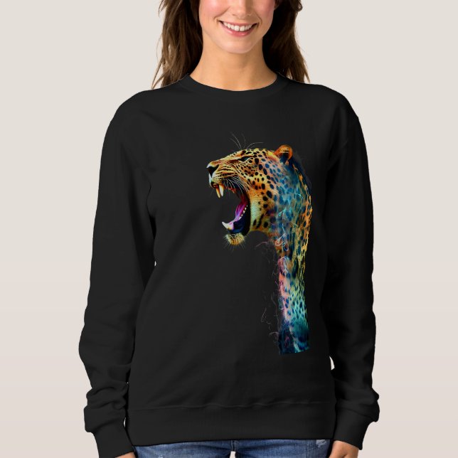 Vibrant Jungle Majesty Leopard Sweatshirt (Vorderseite)
