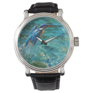 Vibrant Kingfisher Aqua Nature Watch Armbanduhr