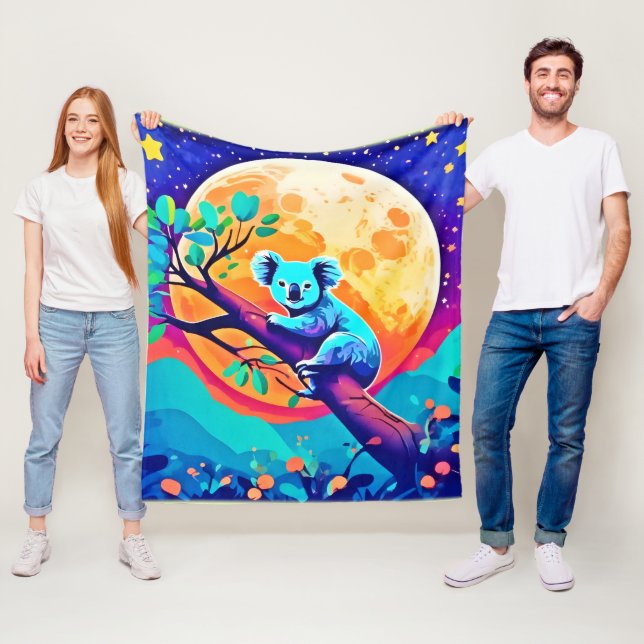Vibrant Koala Moon Fleecedecke (Beispiel)