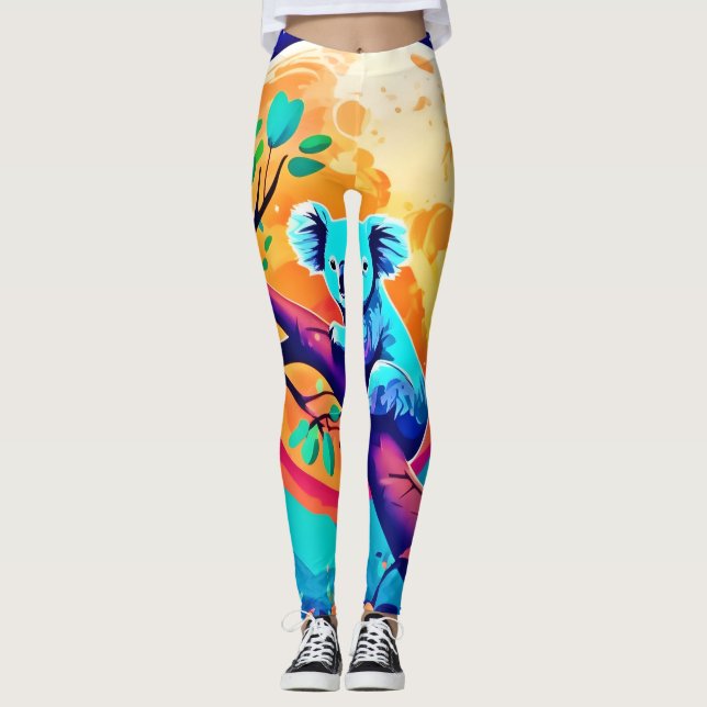 Vibrant Koala Moon Leggings (Vorderseite)