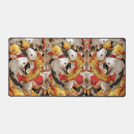 Vibrant Koi Harmony - Japanischer Koi Fisch Nahtlo Schreibtischunterlage