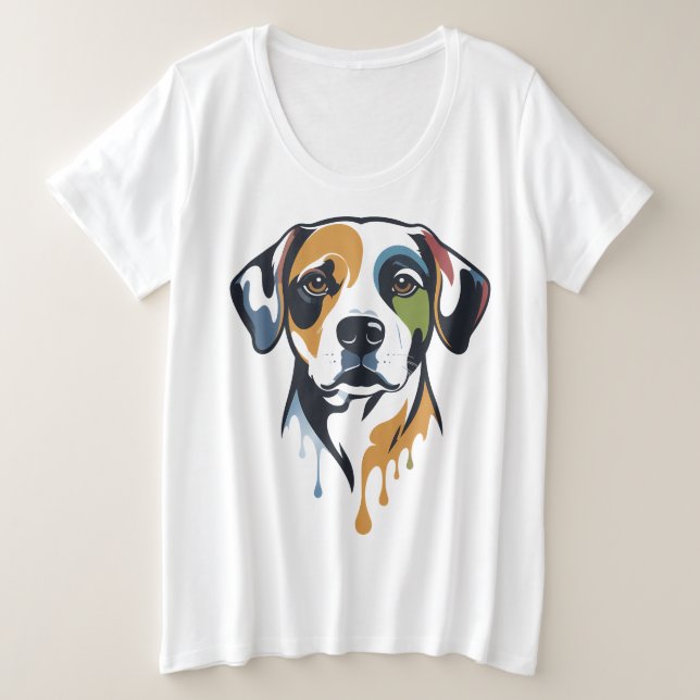 Vibrant Lab Pop Art Große Größe T-Shirt (Design vorne)