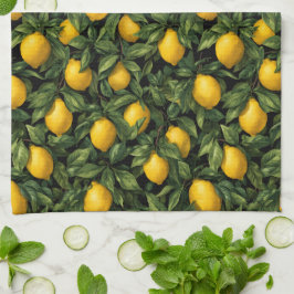 Vibrant Lemon Citrus Tree Pattern Geschirrtuch