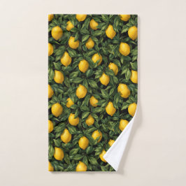 Vibrant Lemon Citrus Tree Pattern Handtuch