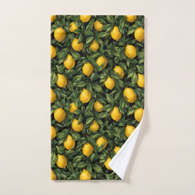 Vibrant Lemon Citrus Tree Pattern Handtuch (Handtuch)
