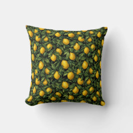 Vibrant Lemon Citrus Tree Pattern Kissen