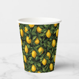 Vibrant Lemon Citrus Tree Pattern Pappbecher