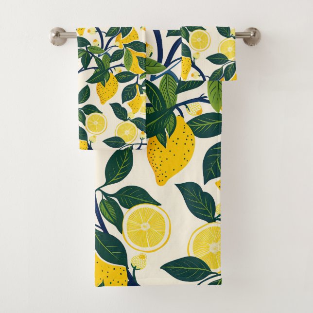 Vibrant Lemon Grove Badhandtuch Set (Insitu)