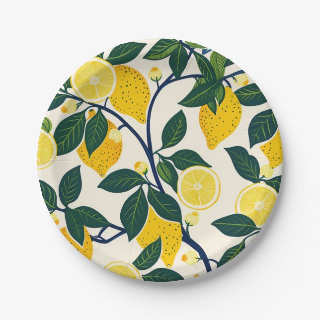 Vibrant Lemon Grove Pappteller (Vorderseite)
