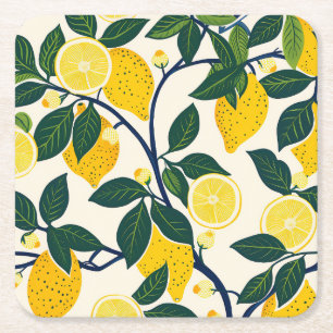 Vibrant Lemon Grove Rechteckiger Pappuntersetzer