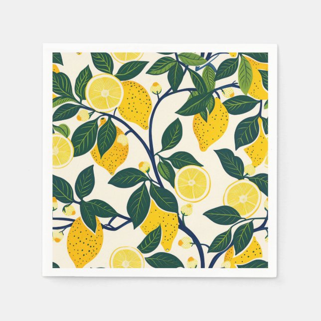 Vibrant Lemon Grove Serviette (Vorderseite)