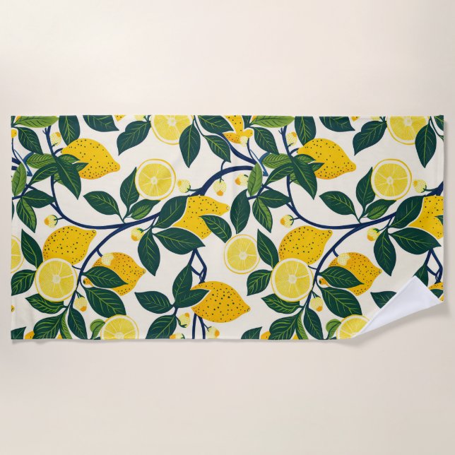 Vibrant Lemon Grove Strandtuch (Vorderseite)