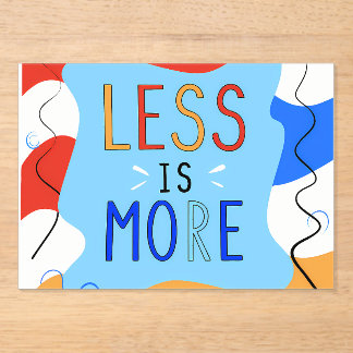 Vibrant "Less Is More" Abstract Graphic Acryleinladungen