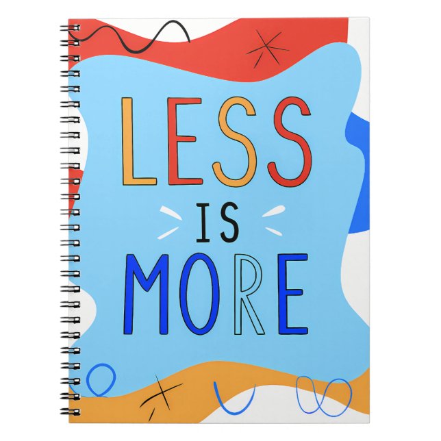 Vibrant "Less Is More" Abstract Graphic Notizblock (Vorderseite)