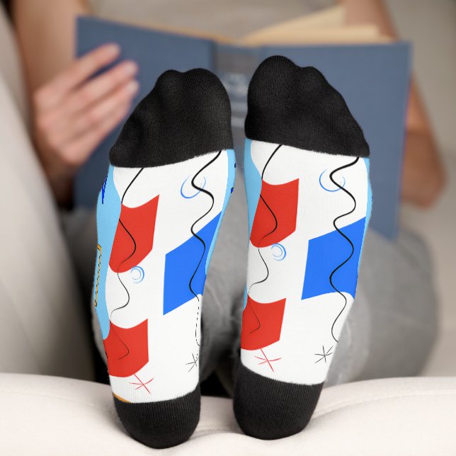 Vibrant "Less Is More" Abstract Graphic Socken (Unterseite)