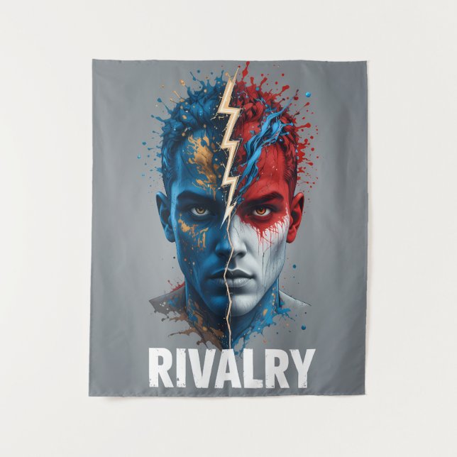 Vibrant "Less Is More" Abstract Graphic Wandteppich (Vorderseite)