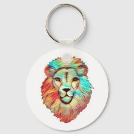 Vibrant Lion's Head Key Ring Schlüsselanhänger
