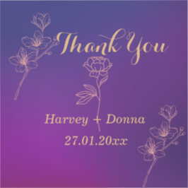 Vibrant Magenta Lila Vielen Dank für Ihre Hochzeit Aufkleber