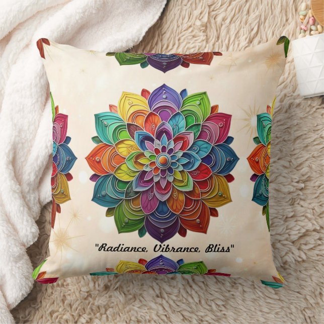 "Vibrant Mandala Creation" Kissen (Decke)