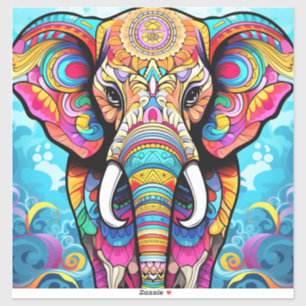 Vibrant Mandala Elephant Sticker