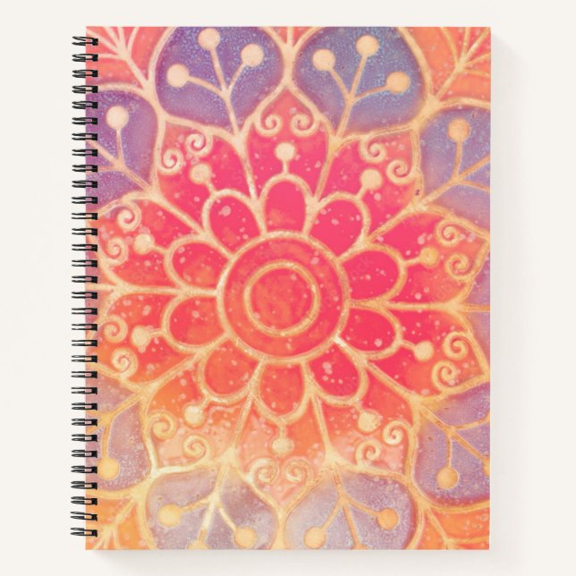 Vibrant Mandala Notizbuch (Vorderseite)