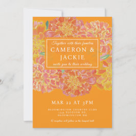 Vibrant Marigold Orange Wedding Invitation Einladung