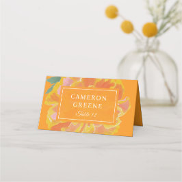 Vibrant Marigold Orange Wedding Platzkarte