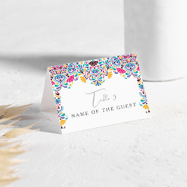Vibrant Mexican Fiesta Rainbow Wedding Place Card Tischnummer