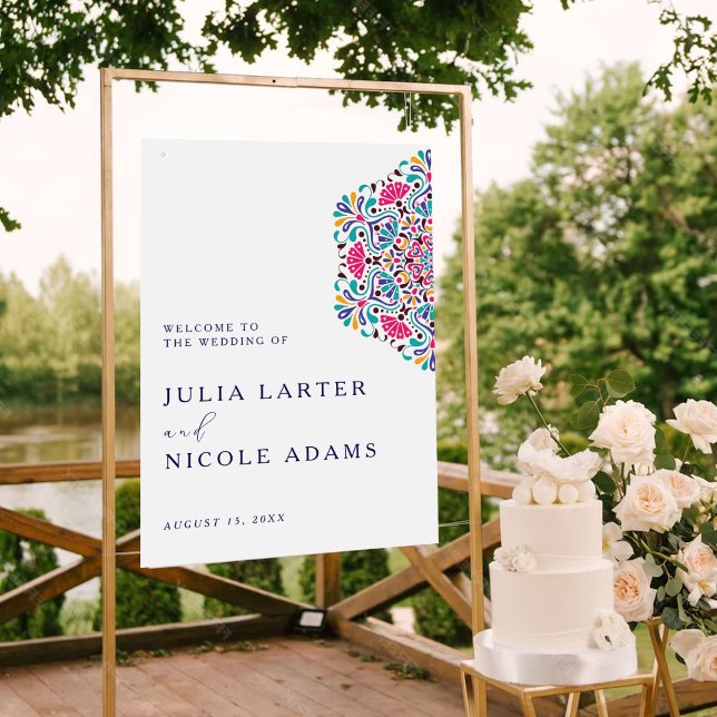 Vibrant Mexican Fiesta Style Rainbow Wedding Poster (Von Creator hochgeladen)