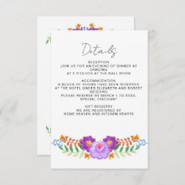 Vibrant Mexican Floral Fiesta Wedding Begleitkarte